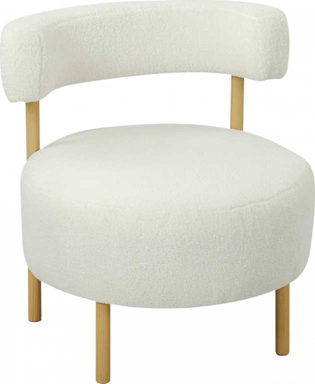 Relaxační křeslo se sherpa rounem | krémové bílé
