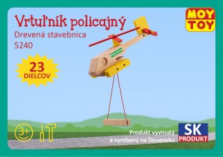 Dřevěná stavebnice Policejní vrtulník Moy Toy č.1