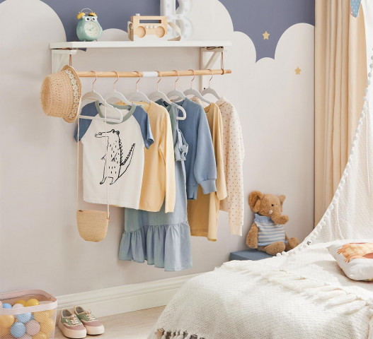 Sametová dětská ramínka balení 50 ks | bílé č.2