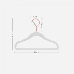 Sametová dětská ramínka balení 50 ks | bílé č.3