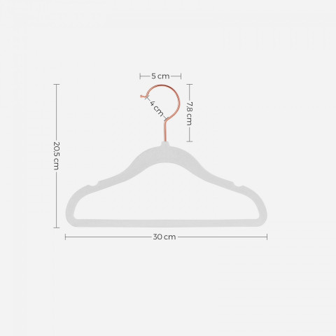 Sametová dětská ramínka balení 50 ks | bílé č.3