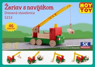 Dřevěná stavebnice Jeřáb s navijákem Moy Toy č.1