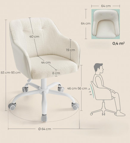 Pohodlné křeslo k psacímu stolu | béžové č.2