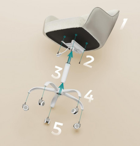 Pohodlné křeslo k psacímu stolu | béžové č.4