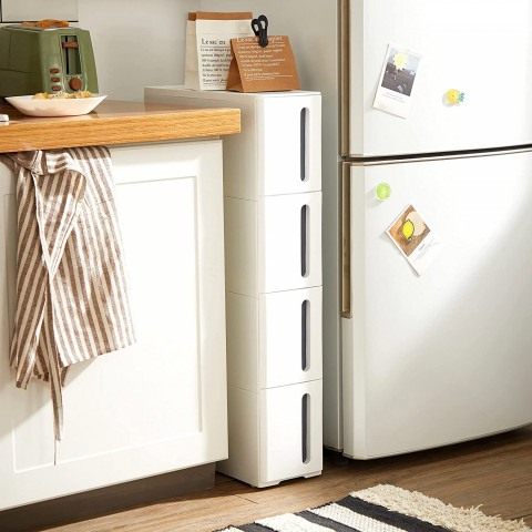 Plastový regálový organizér 45 x 17 x 83 cm | bílý/šedý č.4