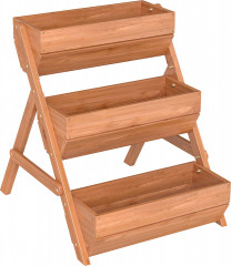 Vertikální vyvýšený záhon se 3 patry 65 x 75 x 76 cm | hnědý č.1