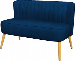 2místný gauč se sametovým vzhledem 117 x 56,5 x 77 cm | tmavě modrý č.1