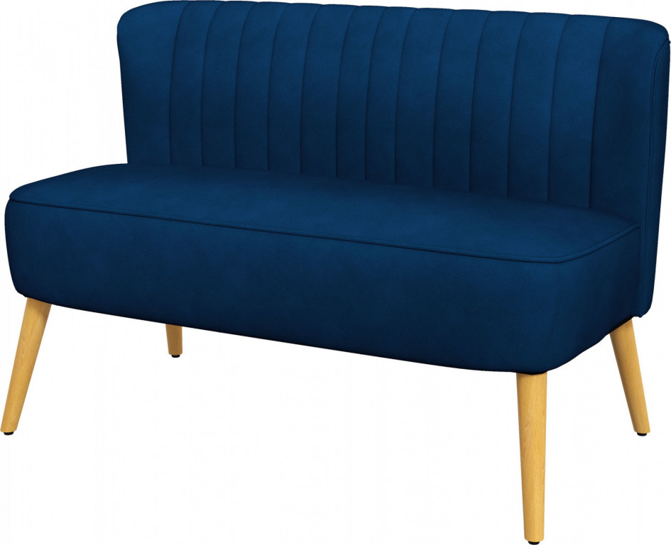 2místný gauč se sametovým vzhledem 117 x 56,5 x 77 cm | tmavě modrý