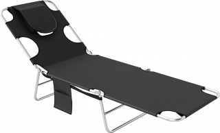Skládací zahradní lehátko | černé č.1