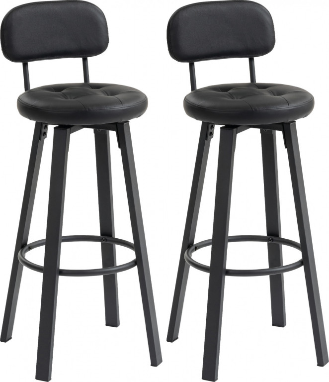Barové židle sada 2 kusů | černé