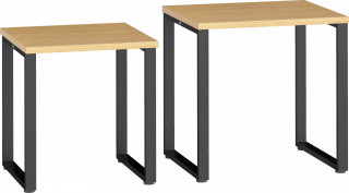 Sada 2 stolků do obývacího pokoje | přírodní + černá č.1