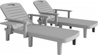 Sada 2 zahradních lehátek | šedá č.1