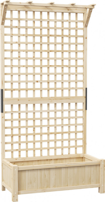 Vyvýšený záhonový květináč s mříž | přírodní