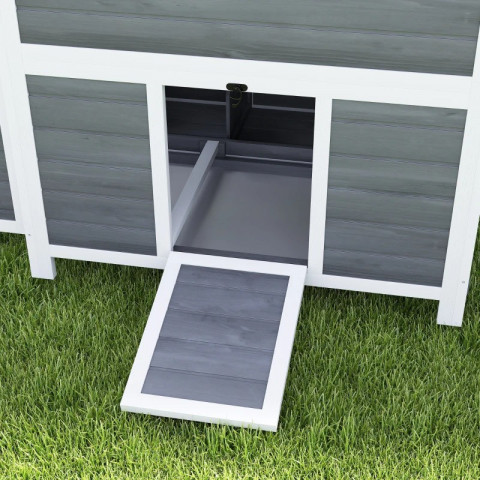 Kurník z jedlového dřeva, 100 x 86 x 100 cm | světle šedý č.4