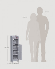 Úzká koupelnová úložná skříňka | šedá č.2