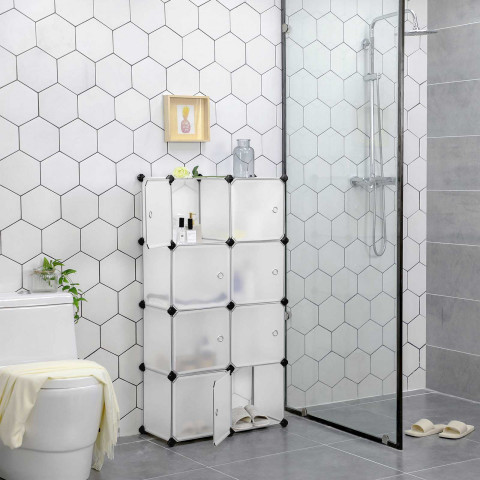 Variabilní regálový organizér 93 x 31 x 123 cm | Bílý č.4