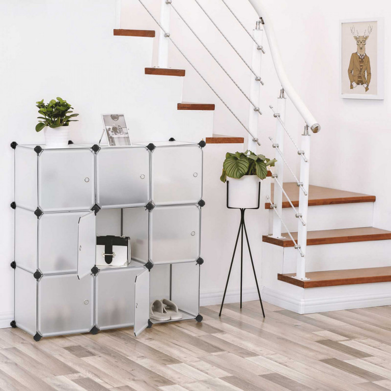 Variabilní regálový organizér 93 x 31 x 123 cm | Bílý