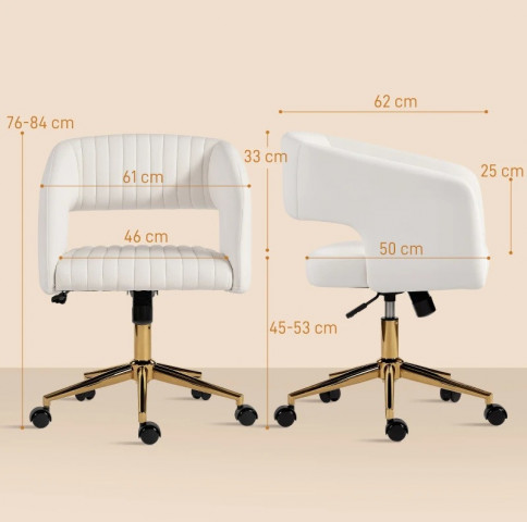 Kancelářská židle s houpací funkcí | krémově bílá č.4