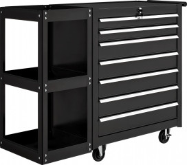 Dílenský vozík na nářadí se 7 zásuvkami | černý č.1