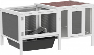 Dřevěná králíkárna 105 x 57,5 x 51,5 cm | šedá č.1