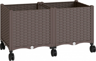 Vyvýšený plastový záhon 80 x 40 x 43 cm | hnědý č.1