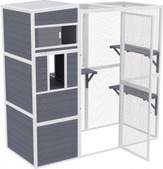 Venkovní domek pro kočky | šedý č.1