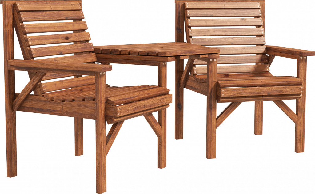 3-dílný dřevěný zahradní nábytek | přírodní