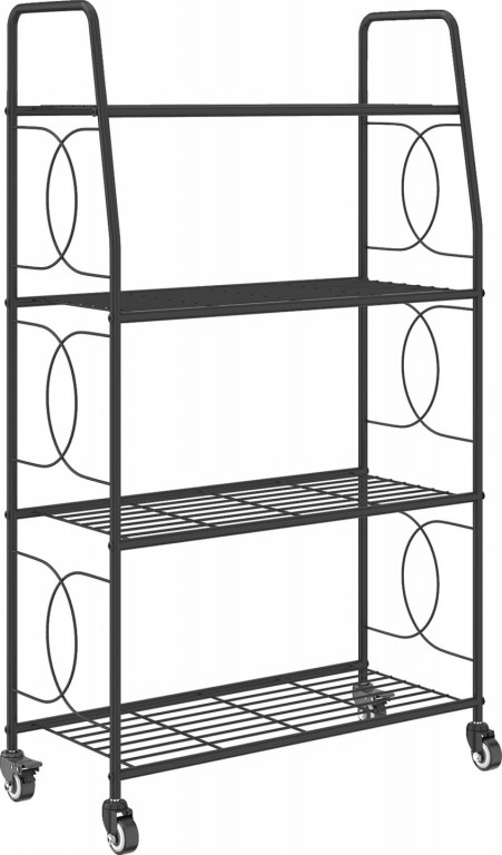 4-patrový stojan na květiny 114 cm |černý