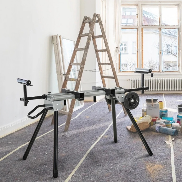 Skládací stůl pro pokosové pily | černý+stříbrný