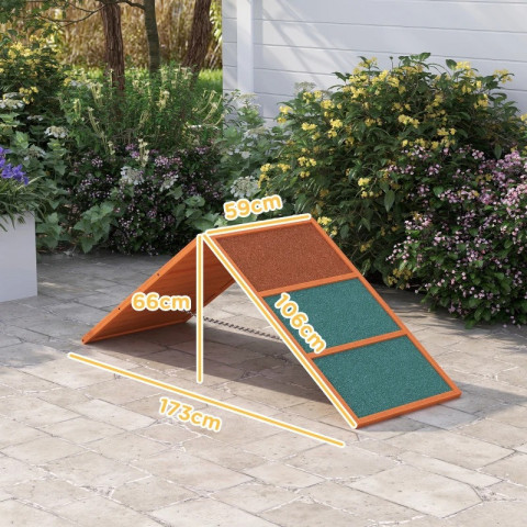 Agility rampa pro psy 173x66x59 cm | oranžová + zelená č.4