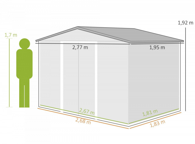 Kůlna na nářadí 277 x 195 x 192 cm | světle hnědá č.2