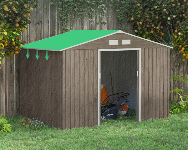 Kůlna na nářadí 277 x 195 x 192 cm | světle hnědá č.4