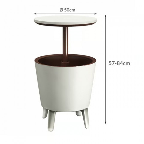 Barový odkládací stolek Cool Bar | bílý/hnědý č.2