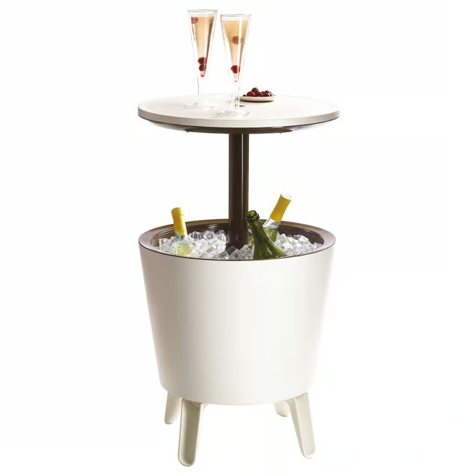 Barový odkládací stolek Cool Bar | bílý/hnědý