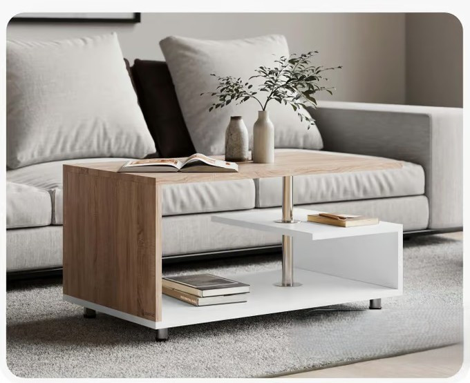 Konferenční stolek Orlando 95x55x50cm | bílý/dub