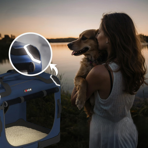 Přepravní box pro psy S 50x34x36cm | modrý č.4