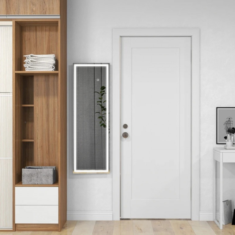 Nástěnné zrcadlo s LED osvětlením 120 x 40 cm | průhledné