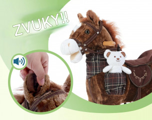 Plyšový houpací kůň se zvuky | tmavě hnědý č.3