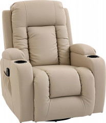 Relaxační a masážní křeslo s funkcí polohování | krémově bílé č.1