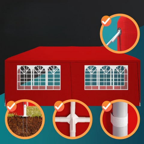 Party stan Rimini 3x6m | červený č.3