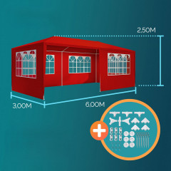 Party stan Rimini 3x6m | červený č.2