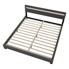 Čalouněná postel Paris s LED osvětlením 160 x 200 cm | tmavě šedá č.3