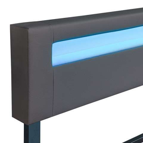 Čalouněná postel Paris s LED osvětlením 160 x 200 cm | tmavě šedá č.4