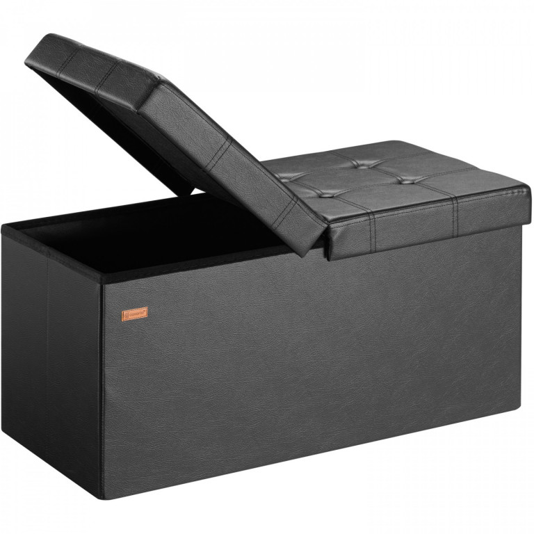 Čalouněná lavice s úložným prostorem 80 x 40 x 40 cm | černá