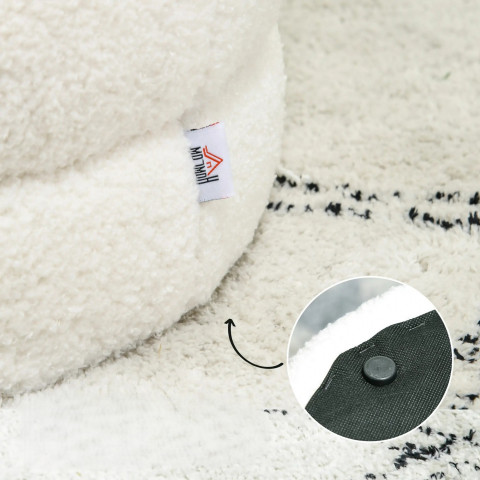 Kulatá čalouněná stolička, průměr 40 cm | krémově bílá č.4