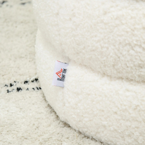 Kulatá čalouněná stolička, průměr 40 cm | krémově bílá č.6