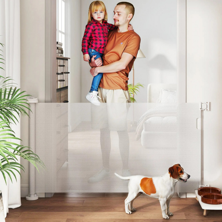 Bezpečnostní branka na schodiště 142x10x87 cm | bílá