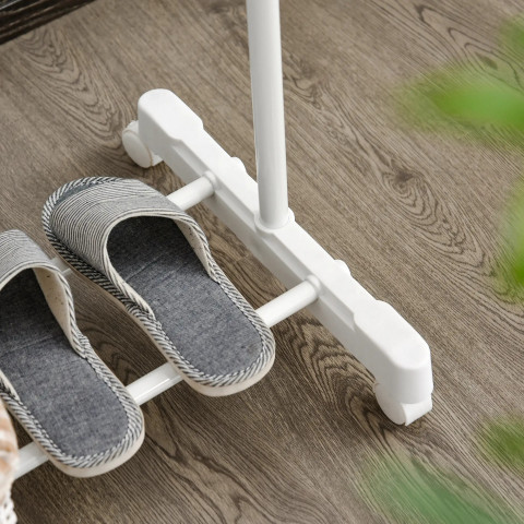 Pojízdný výškově nastavitelný věšák | bílý č.4