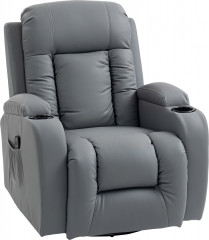 Relaxační a masážní křeslo s funkcí polohování | světle šedé č.1