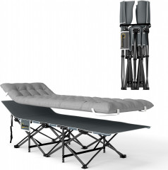 Skládací kempinková postel 190x65x37 cm | světle šedá č.1